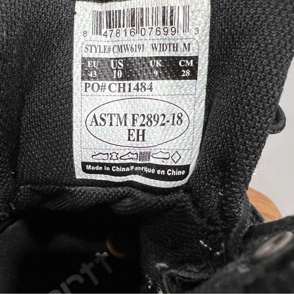 Carhartt Black Leather Men's Lace-Up Boots - Picture 5 of 5